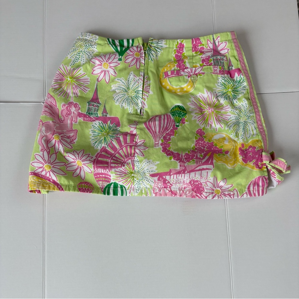 Lilly Pulitzer Pink and Green Floral Skirt